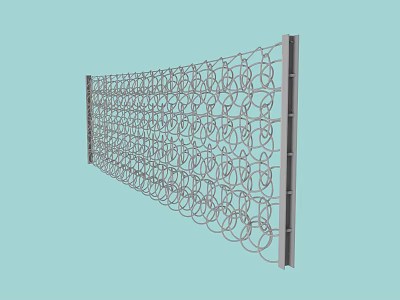 Decorative Building Component With Circular Pattern Metal Mesh Screen Structure 3d model