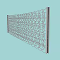 Decorative Building Component With Circular Pattern Metal Mesh Screen Structure 3d model