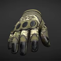 Camouflage Tactical Gloves With Leather Palm Protective Pads And Durable Design