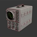 Gray Oscilloscope With Green Waveform Screen Control Knobs And Handle