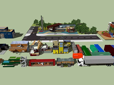 Colorful Container Architecture With Modular Design And Creative Urban Structures 3d model
