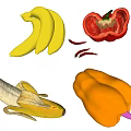 Fresh Ripe Bananas Including Peeled Single And Whole Bunch On White Background