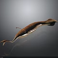 Realistic 3D Rendering Of Pink Spotted Creature With Long Snout Tail And Fins