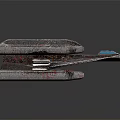 Sci Fi Spaceship Model With Multiple Metallic Tubes Detailed Design And Emblem 3d model