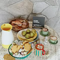 Homemade Home Bakery Food Including Bread Pears Cookies Marshmallows Latte And Sugar Cubes
