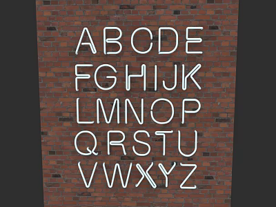Neon Letter Signs Decorative Advertising Lights 3d model