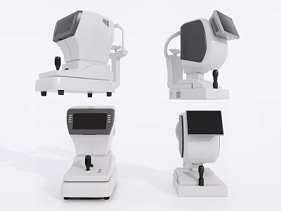 White Professional Medical Diagnostic Equipment With Display Screen And Control Panel For Clinical Examination 3d model
