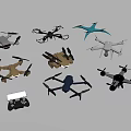 Smart Drones Various Models With Remote Control And Colorful Designs 3d model