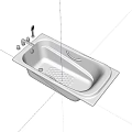 White Bathtub PRYI 560HPE With Chrome Handles And Sleek Modern Design