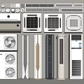 Modern Air Conditioning Central Air Conditioning Vertical Air Conditioning Wall-mounted Air Conditioning Air Conditioning External Unit 3d model