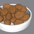 Fresh Whole Walnuts In White Ceramic Bowl For Healthy Snack Option