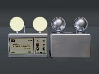 Emergency Light Device With Display Panel Buttons And Metal Housing Design 3d model