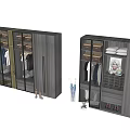 Modern Wardrobe Interior Design With Glass Door Panels Wooden Frame And Storage Shelves