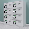 Multiple Electronic Lockers With Digital Screens For Public Storage Use 3d model
