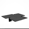 Modern Minimalist Coffee Table With Sleek Rectangular Tabletop And Black Metal Legs 3d model