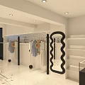 Modern Clothing Store Exterior With Logo Signage Welcome Display Mannequins Tables And Plants