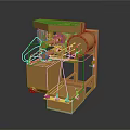 Golden Industrial Mechanical Equipment With Metal Structure And Mobile Platform