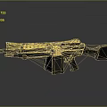 Military Style Modern Tactical Black Rifle With Scope Magazine Barrel And Grip Design