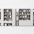 Study Bookcase Bookshelf Display Cabinet Locker Decorative Cabinet Book Book Ornaments 3d model