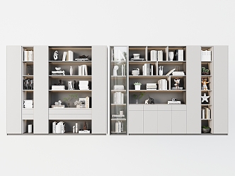 Study Bookcase Bookshelf Display Cabinet Locker Decorative Cabinet Book Ornaments 3d model