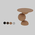 Modern Coffee Table With Stacked Wooden Spheres And Multiple Color Options