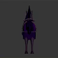 Mythical Purple Horse with Lightning Horn Spiked Mane and Chain Decorated Saddle