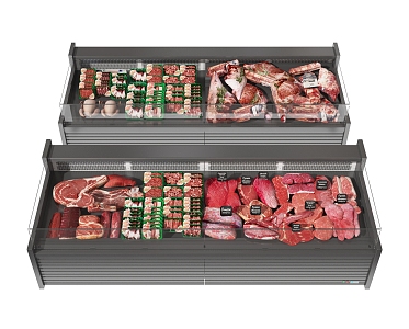 modern freezer meat cabinet 3d model