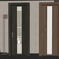 Contemporary Hinged Doors With Wooden Frames Glass Panels And Two Tone Design
