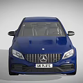 Blue Mercedes Sedan With UK License Plate Sporty Grille And Black Alloy Wheels