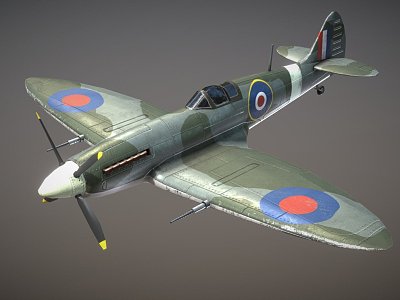 British combat aircraft Spitfires model