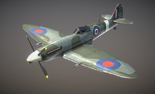 British combat aircraft Spitfires 3d model