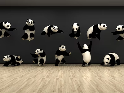 Various Reptiles In Different Poses On Wooden Floor With Black Wall 3d model Various Reptiles In Different Poses On Wooden Floor With Black Wall 3d model