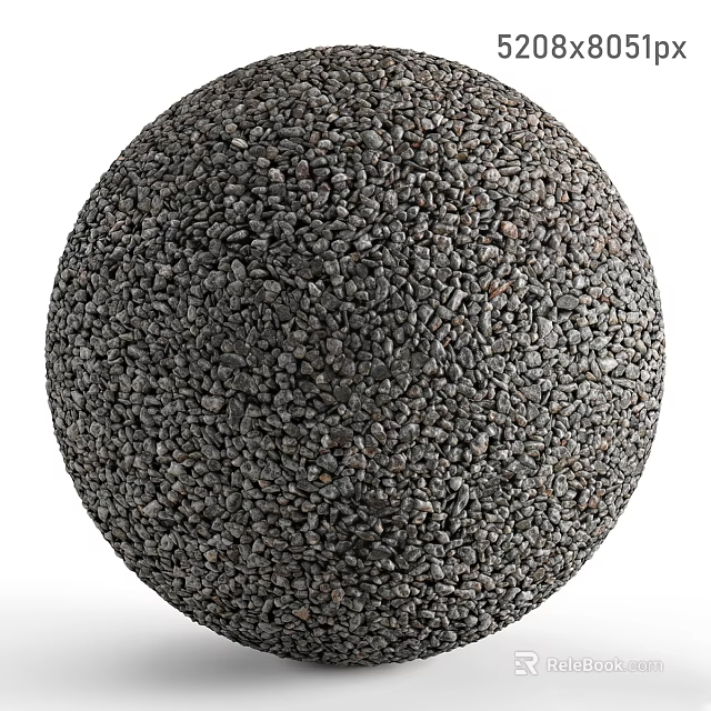 Spherical Component Constructed with Small Gravel Pebbles for Textured Decorative Structure 3d model 