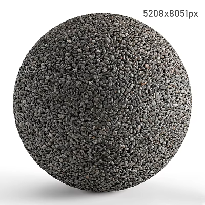 Spherical Component Constructed with Small Gravel Pebbles for Textured Decorative Structure 3d model