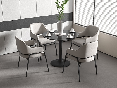 Modern leisure table and chair combination table and chair model