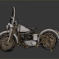 Vintage White Police Motorcycle With Classic Siren Black Seat And Metallic Wheels