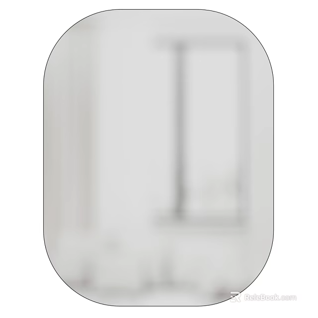 Sleek Modern Mirror With Wooden Frame For Home Interior Decor 3d model 