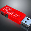 Red USB Flash Drive With 25GB Storage Capacity For Data Storage