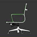 Modern Green Office Chair With Armrests And Rolling Swivel Wheels