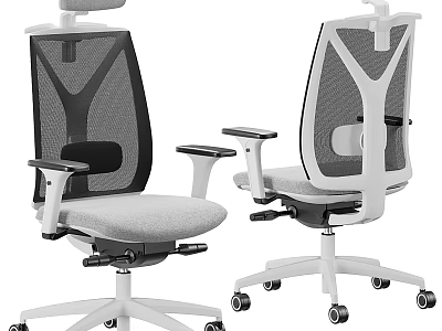 Ergonomic Office Chair With Mesh Back Adjustable Headrest And Armrests 3d model