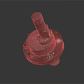 Industrial Metal Component With Cylindrical Top Circular Base And Fixing Bolts