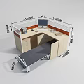 Modern L Shaped Office Desk With Foldable Bed And Storage Cabinets Design 3d model