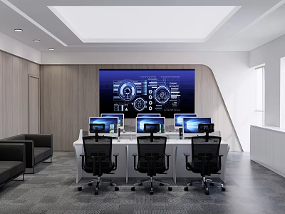 modern monitoring room 3d model