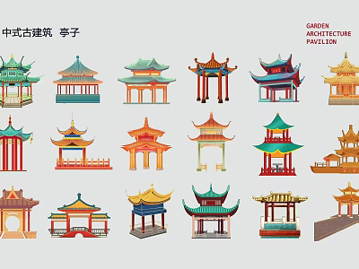 Traditional Chinese Ancient Architecture Pavilion Wall Decor With Ornate Design For Home 3d model