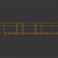 Gold Metal Safety Guardrails With Railings And Base For Walkway