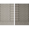 Modern Accent Wall Design With Diamond Pattern Embossed Texture And Striped Decorative Frames