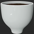 Elegant White Ceramic Garden Planter With Fresh Soil for Small Decorative Plants