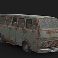 Chevrolet sports van dilapidated car 3d model