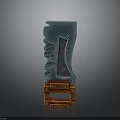 Turquoise Textured Weapon Blade With Orange Decorative Base And Modern Design