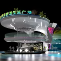 Modern Road Facilities With Multi level Structure Lighting Effects And Greenery